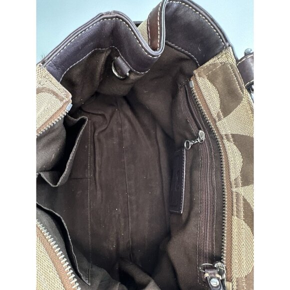 COACH Hampton Logo Stripe Carryall Satchel Handbag Purse  Card Wallet F13072 - Picture 6 of 10